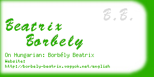 beatrix borbely business card